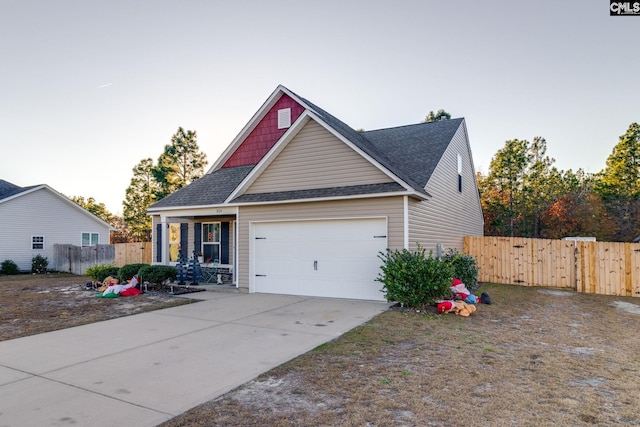 view of front of home with a garage