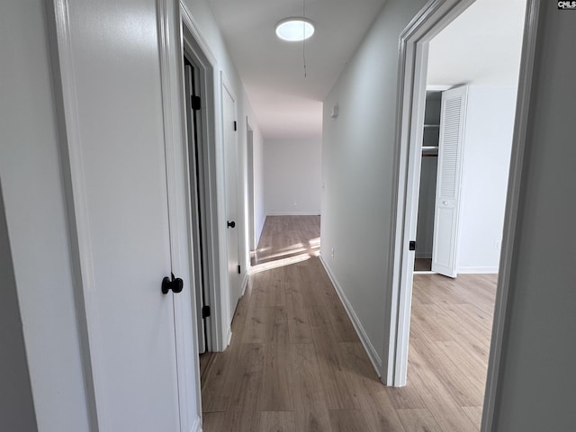 hallway featuring light wood-type flooring