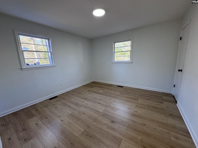 empty room featuring light wood-type flooring