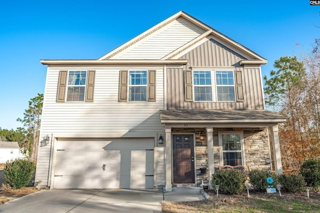 view of front of home with a garage