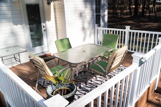 wooden balcony featuring a wooden deck