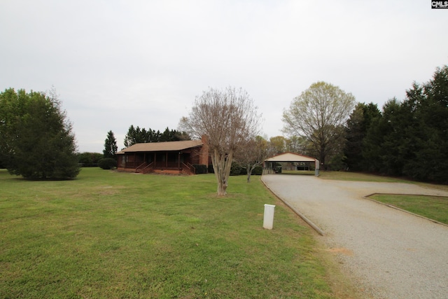 view of front of home with a front yard