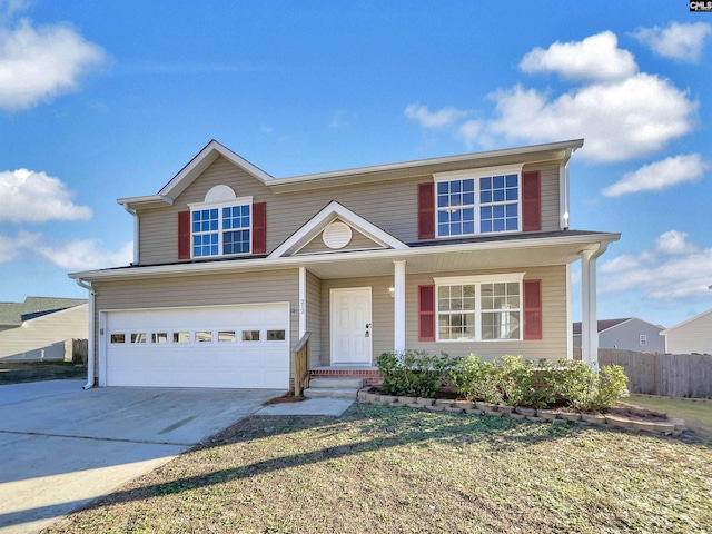 view of front of house with a garage