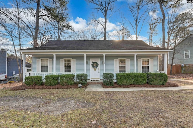 view of front of home with a porch