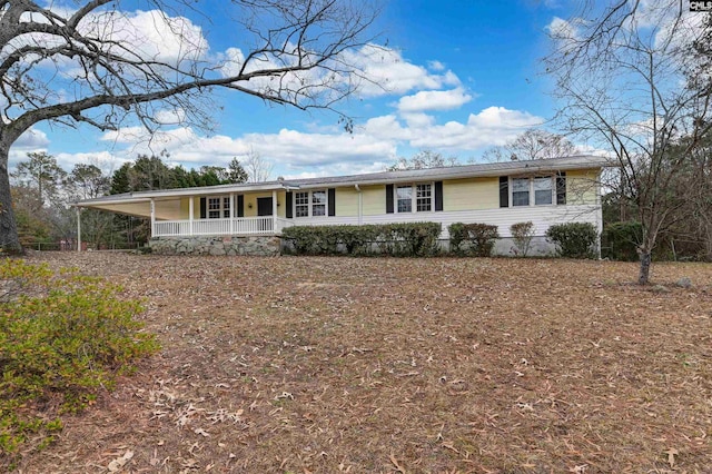 view of front of home with covered porch