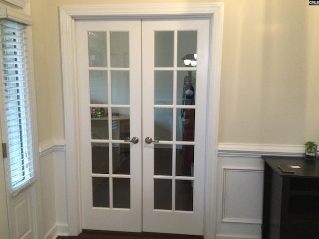 doorway with french doors