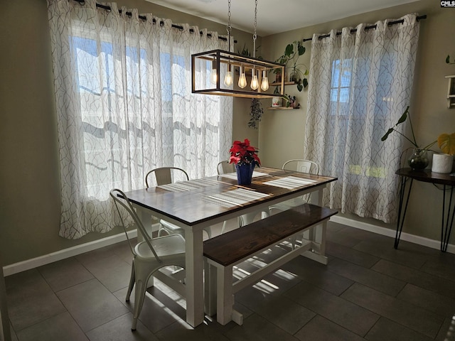 view of tiled dining area