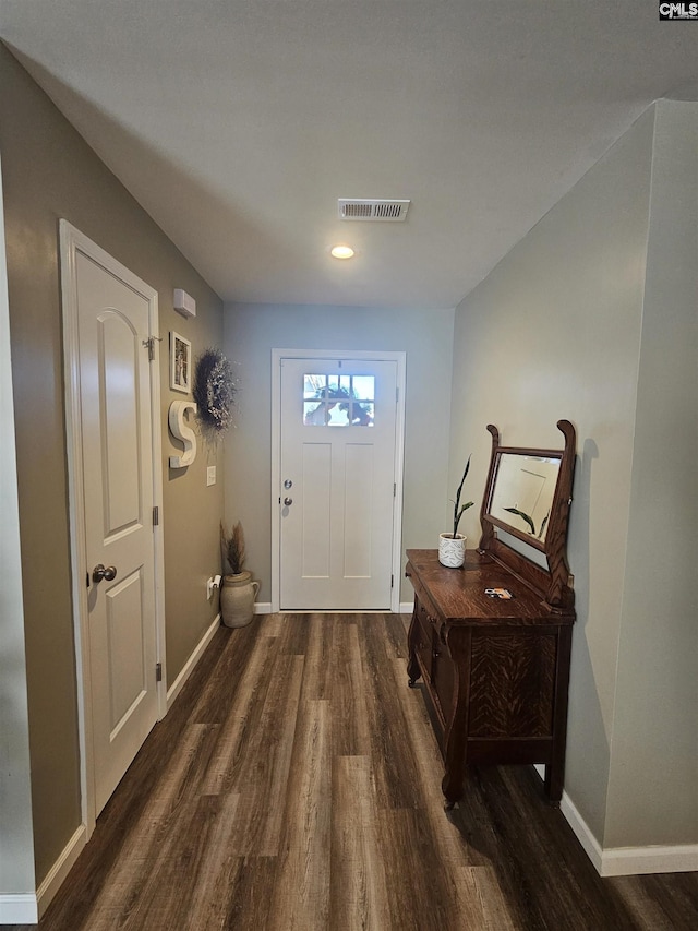 entryway featuring dark hardwood / wood-style floors