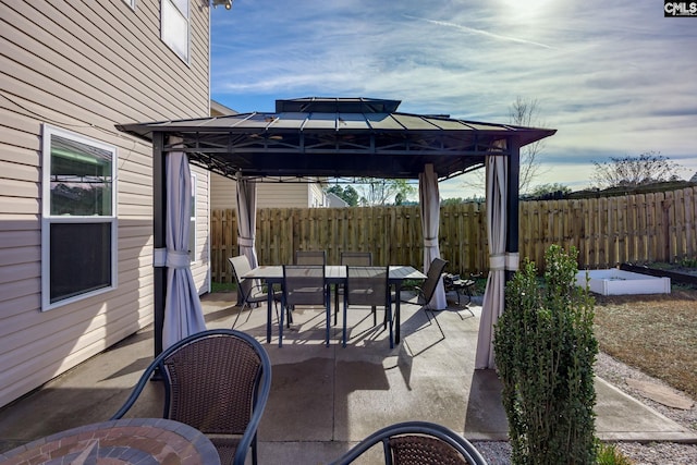 view of patio with a gazebo