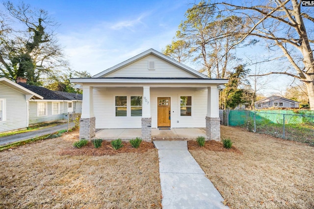 view of front of home featuring covered porch