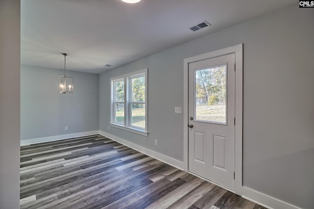 entrance foyer with dark wood-type flooring