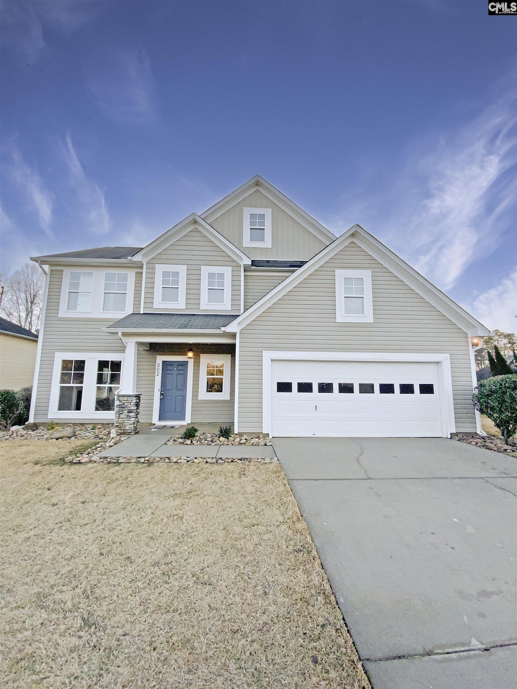 view of front of house with a garage