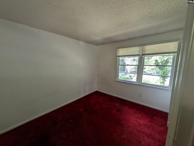 empty room featuring carpet and a textured ceiling