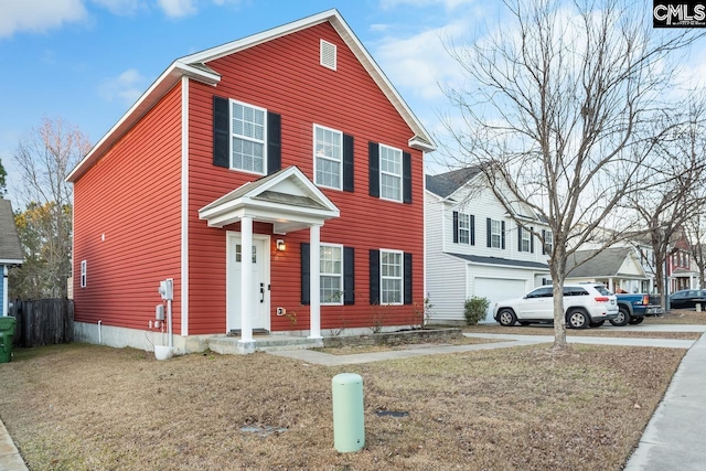 view of front of home with a garage