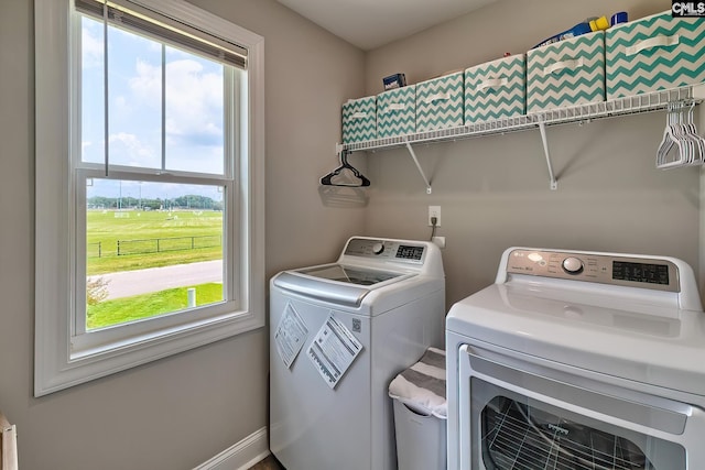 laundry area featuring independent washer and dryer