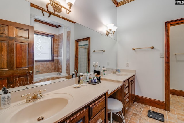 bathroom featuring a bathtub and vanity