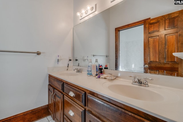 bathroom featuring vanity and tile patterned floors