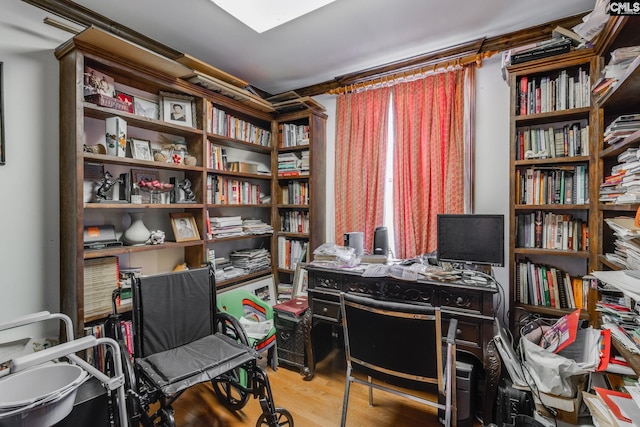 office area featuring light wood-type flooring