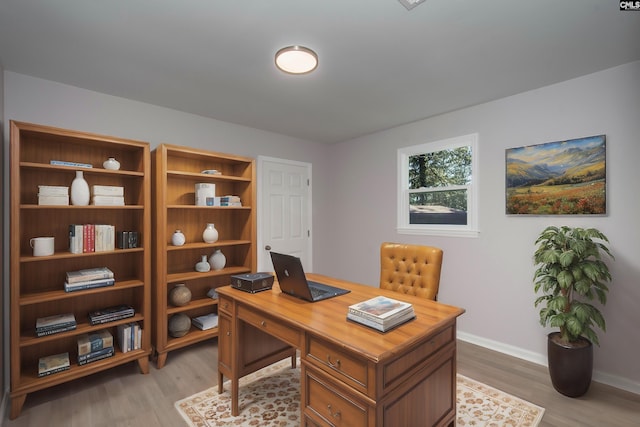 office featuring hardwood / wood-style floors