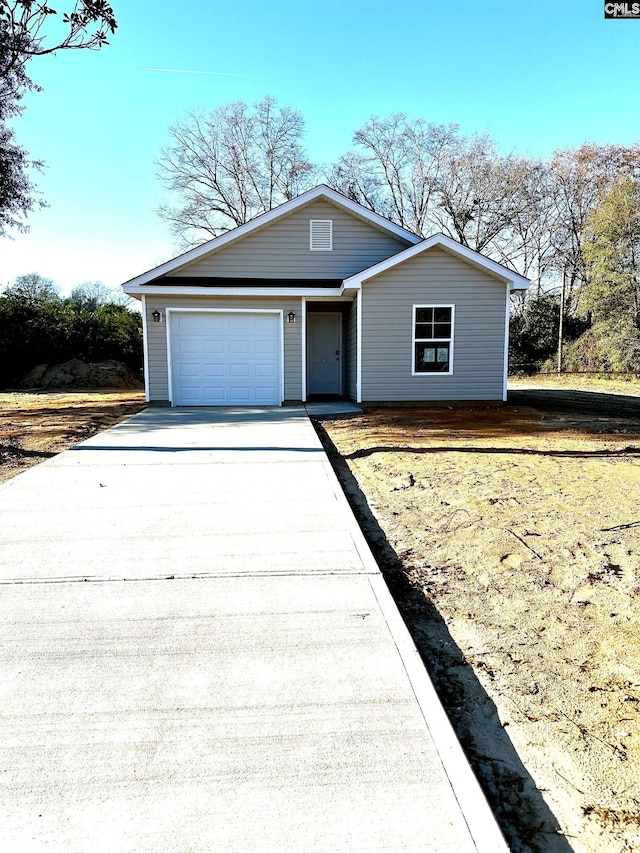 view of front of house with a garage