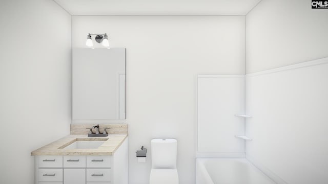 bathroom with vanity and toilet