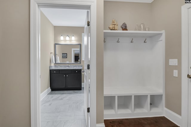 mudroom featuring sink