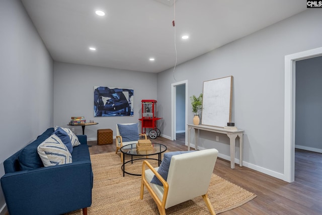 sitting room featuring hardwood / wood-style flooring