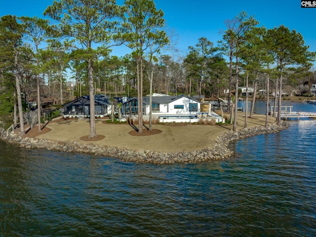 water view with a dock