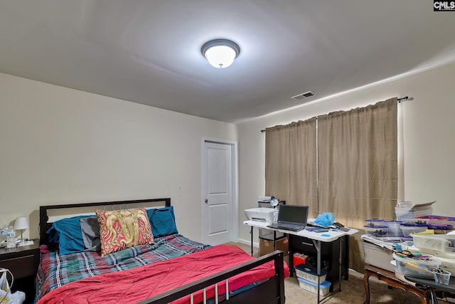 bedroom with carpet floors