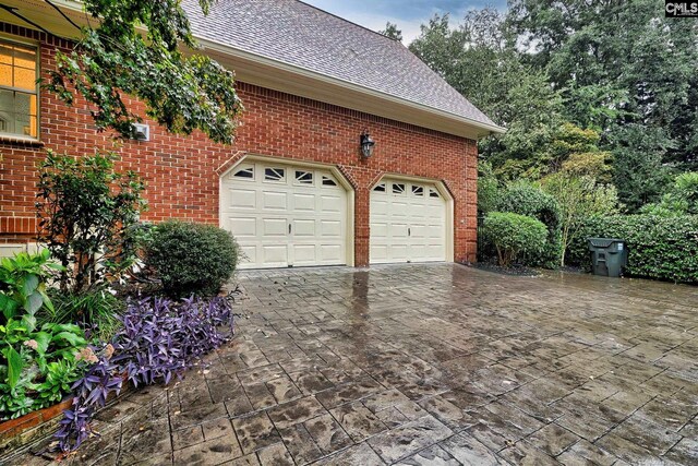 view of garage