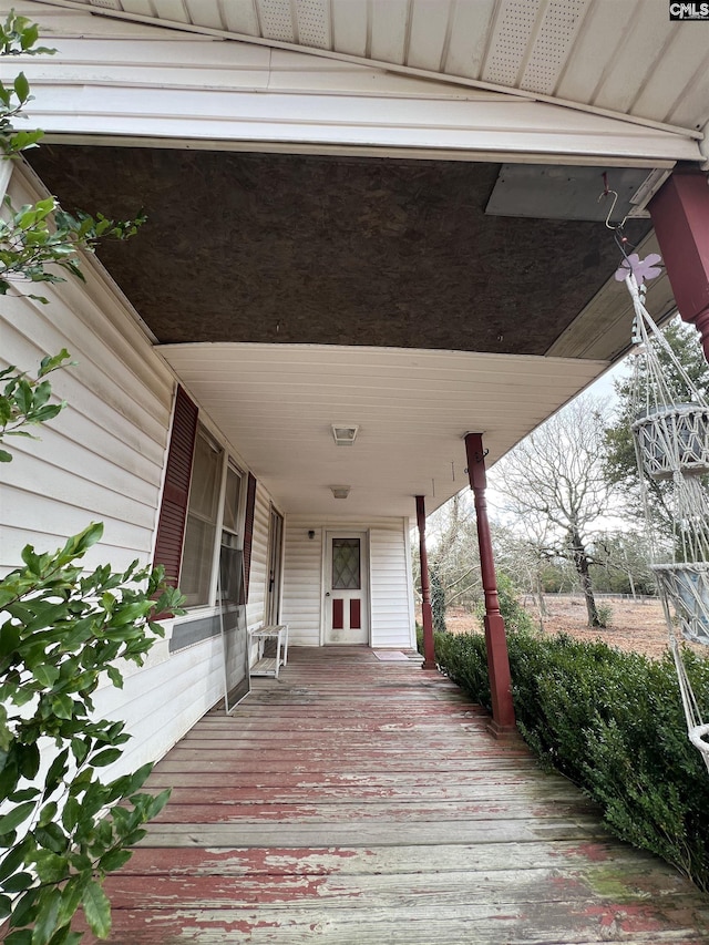 deck with a porch