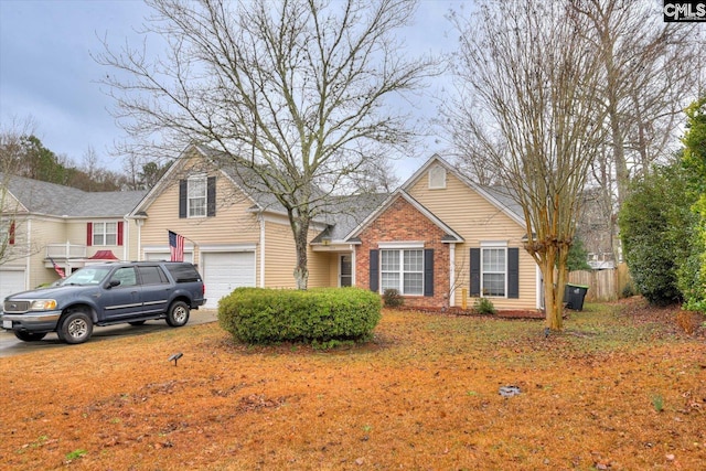 view of front facade with a garage