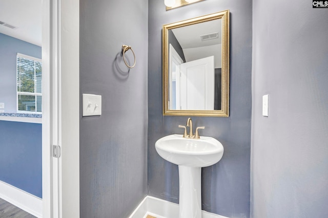 bathroom featuring hardwood / wood-style floors