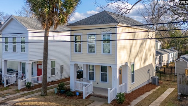 view of front of house featuring central AC