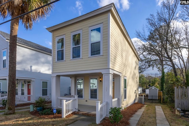 view of front of house featuring covered porch