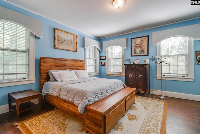 bedroom with wood-type flooring