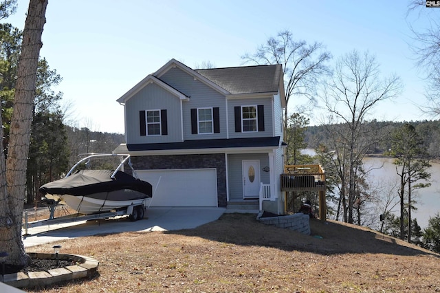 view of property with a garage