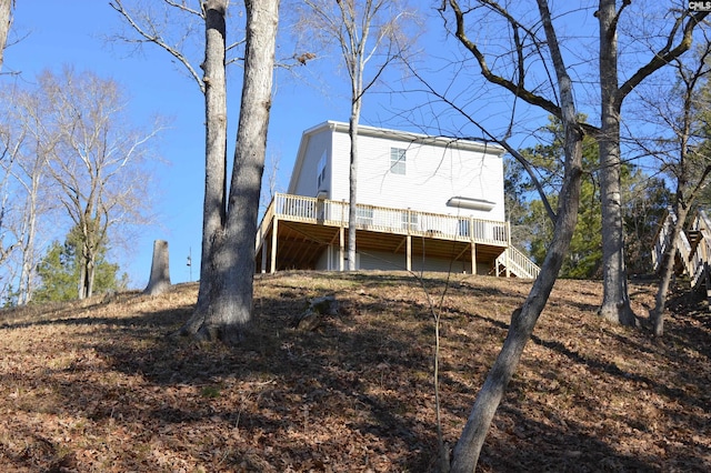 exterior space featuring a deck