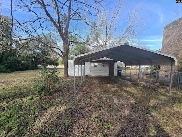 view of parking featuring a carport