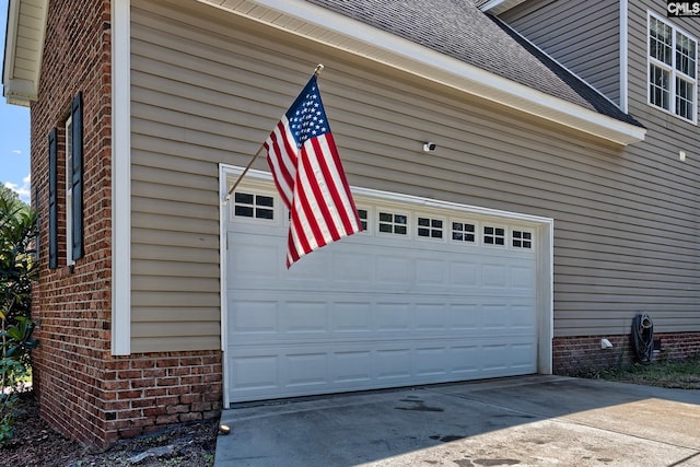 view of garage