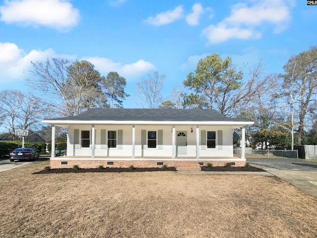 view of front of home with a porch