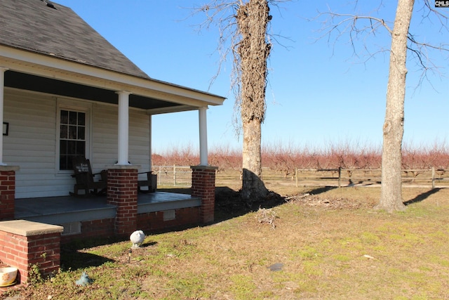 view of yard featuring a porch