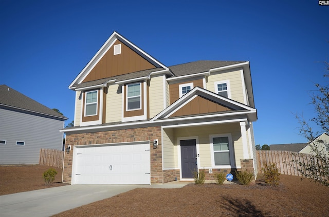 craftsman-style home featuring a garage