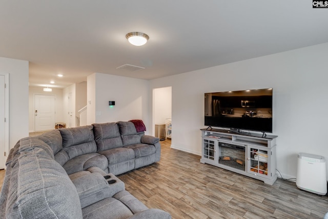 living room featuring hardwood / wood-style floors