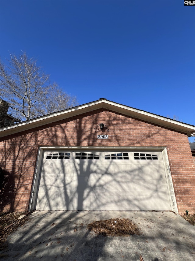 view of garage