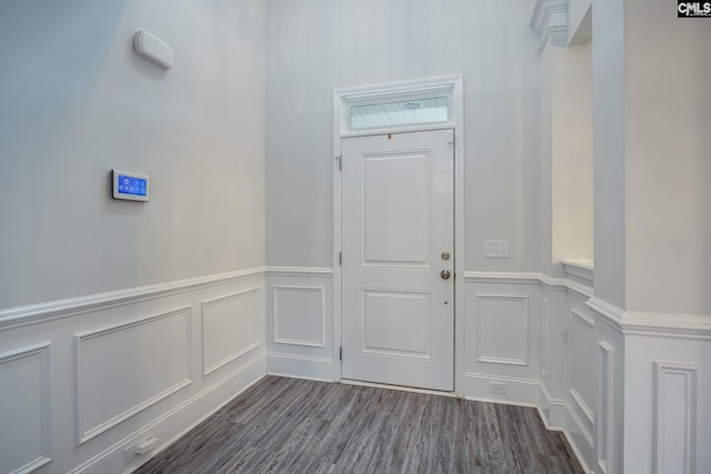 entrance foyer featuring dark hardwood / wood-style floors