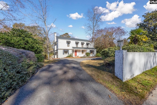 view of front of property with a porch