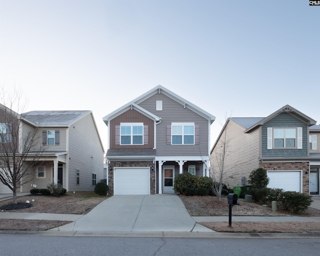 view of front of property featuring a garage