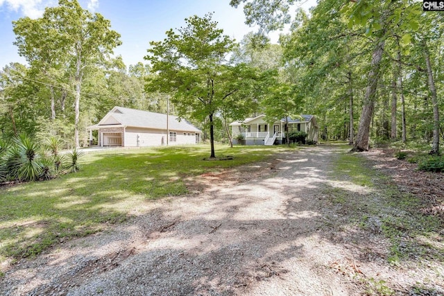 view of yard featuring a porch