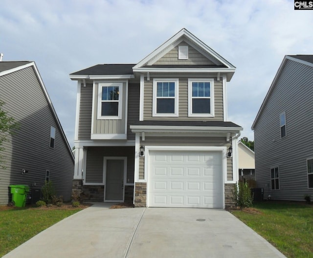 craftsman-style home featuring a garage